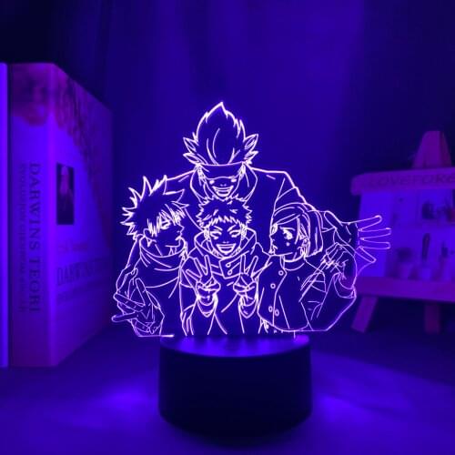 Anime Lamp Satoru Gojo Team Light Jujutsu Kaisen Led Night Light for Birthday Gift Jujutsu Kaisen Group Satoru Gojo Lamp