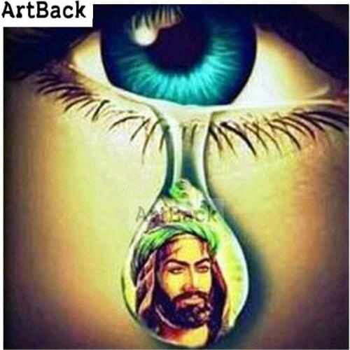 ARTBACK 5d diy diamond painting eyes tears jesus full square cartoon diamond mosaic round diamond embroidery set rhinestones