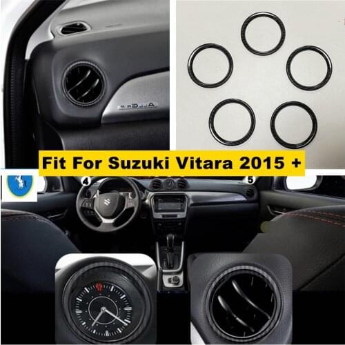 Auto Accessory Dashboard Air Conditioning AC Outlet Vent Ring Cover Trim Fit For Suzuki Vitara 2015 2016 2017 2018 2019 2020 ABS