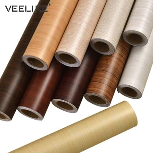 Wood Grain Contact Paper for Kitchen Cabinets Furniture Vinyl Wall Stickers Self Adhesive Wallpaper Desk Door Decorative Films