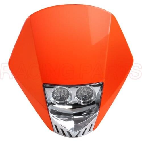 Motorcycle Led Double Dual Light Bulb Headlamp Motorcycle Dirt Bike Supermoto Headlight For KTM KAWASAKI ZUSUKI HONDA Universal