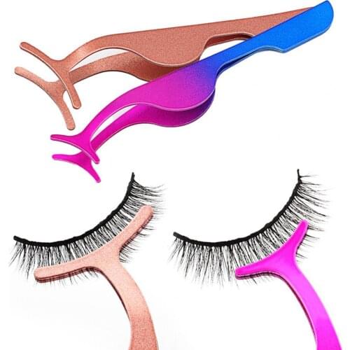False Eyelash Tweezers Fake Eye Lash Applicator Eyelash Extension Curler Nipper Auxiliary Clip Clamp Makeup Forceps Tools