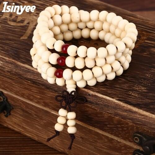 ISINYEE Fashion 108 Wooden Prayer Beads Bracelets For Women Yoga Multi Layer Sandalwood Wrap Buddha Bracelet Friendship Jewelry