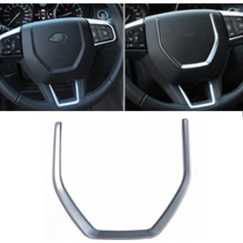 JEAZEA 1x Car Interior ABS Chrome Steering Wheel Decoration Trim Frame Sticker Fit For Land Rover Discovery Sport 2015 2016 2017