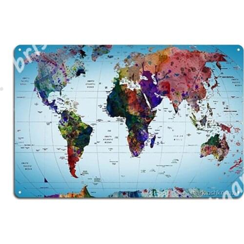 Map Metal Signs Wall Mural Poster Cave pub Vintage Tin sign Posters