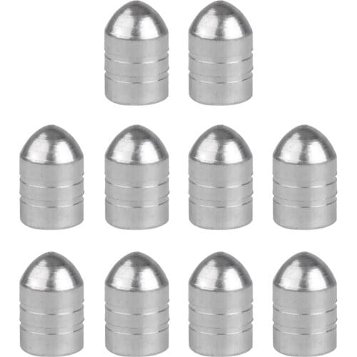 10Pcs Bicycle Motorcycle Car Schrader Wheel Rims Tyre Stem Air Valve Caps Dust Cover - Silver