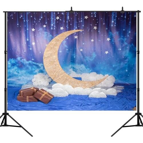 Lyavshi Moon Model night sky stars Cotton Clouds Baby Photography Backgrounds Photographic Backdrops For Photo Studio