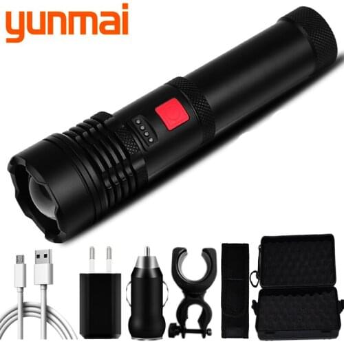 Zoomable Torch 2 in 1 Head Lantern Lamp Hard Bulbs Bike Light 20W XHP50.2 Led Flashlight Built in 18650 Battery Usb Rechargeable