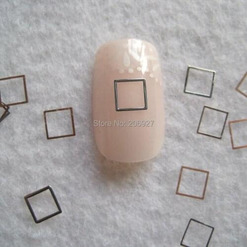 MS292-1 100pcs Silver Cute 5*5MM Square Metal Sticker Nail Art Metal Sticker Nail Art Decoration Non-adhesive Sticker