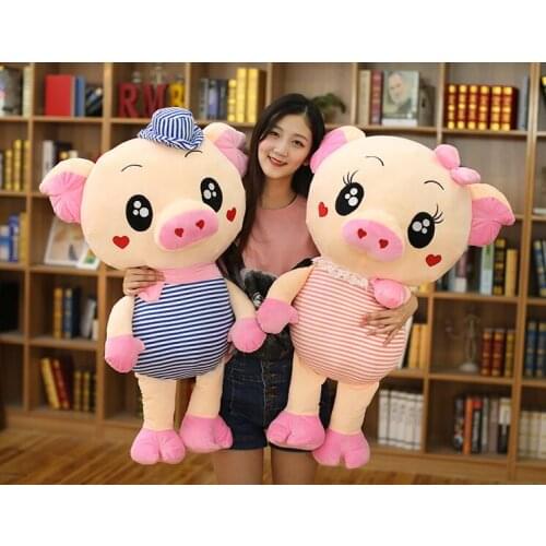 Stuffed plush toy large 90cm cartoon love pig creative stripes design pig soft doll throw pillow Christmas gift b1604