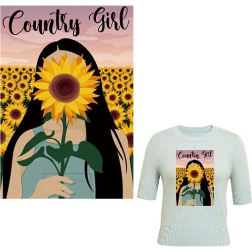 Country Girl Patch For Clothes Vinyl Diy A-Level Washable Thermal Press Hoodies Tops Clothing Badges Patches