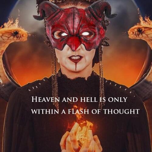 2021 New Halloween Costume Carnival Party Accessories for Man and Women Half Face Masquerade Scary Hell Demon Devil Eye Mask