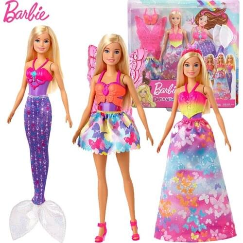 Barbie Original Dolls Mermaid Rainbow Fairytale Body 1/4 Baby Dolls Toys for Girls Brinquedos Juguetes Girls Toys for Children