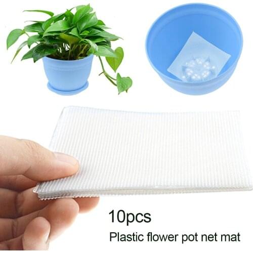 10Pcs Plastic Flower Pot Mesh Pad Soil Leak-proof Anti-corrosion Bottom Grid Mat