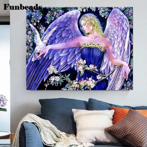 Full Square Round Diamond 5D DIY Diamond Painting Angel Girl Embroidery Cross Stitch Rhinestone Needlework Mosaic Decor FF5624