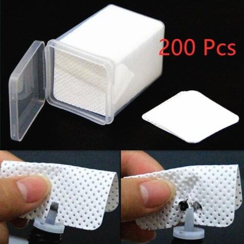 200pcs Eyelash Glue Remover Cotton Wipes UV Gel Nail Tips Polish Remover Cleaner Lint-Free Paper Pad Eyelash Make Up Tools