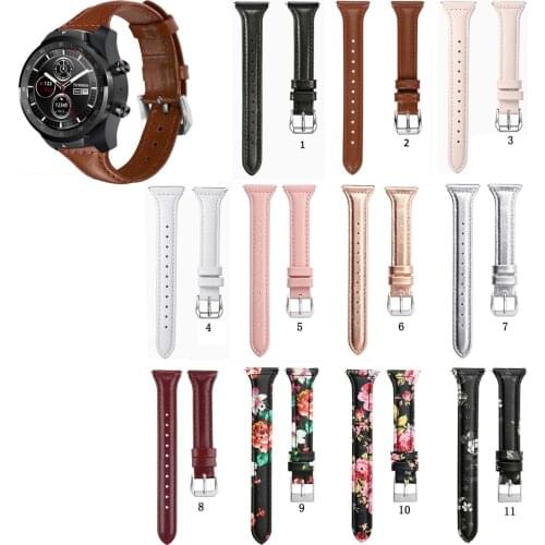 20mm 22mm Slim Genuine Leather Band Strap for Ticwatch Pro 3 E2 S2 GTX Watchband accessories