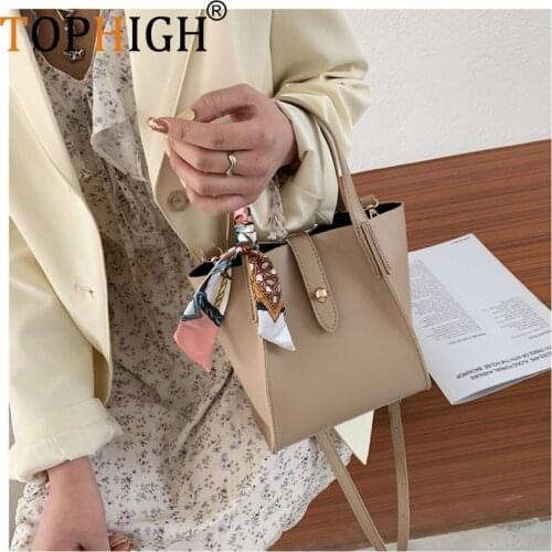 TOPHIGH Fashion Women Shoulder Bag Trend Ladies Solid Color Crossbody Bags For Women 2021 Handbag Bags Long Strap Purse Bolsa