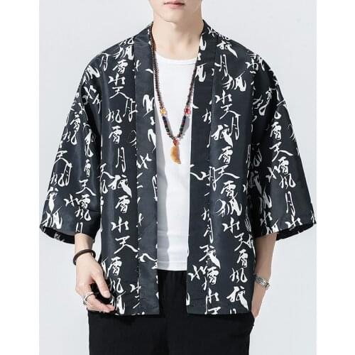 Traditional Print Cardigan Couple Kimonos Japanese Kimono Men Yukata Women Harajuku Beach Loose Thin Shirt Coat Plus Size 5XL