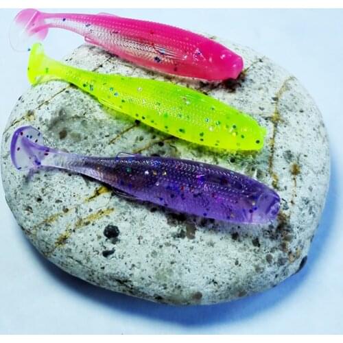 4.5cm 10pcs Worms Artificial Silicone Fishing Lure with Salt Smell Carp Bass Pesca Fishing Takcle