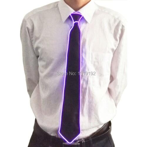 100 pcs EL Wire Tie 10 colors available LED Neon Light Glowing Tie For DJ,bar,club cosplay Birthday Party Decoration By DC-3V