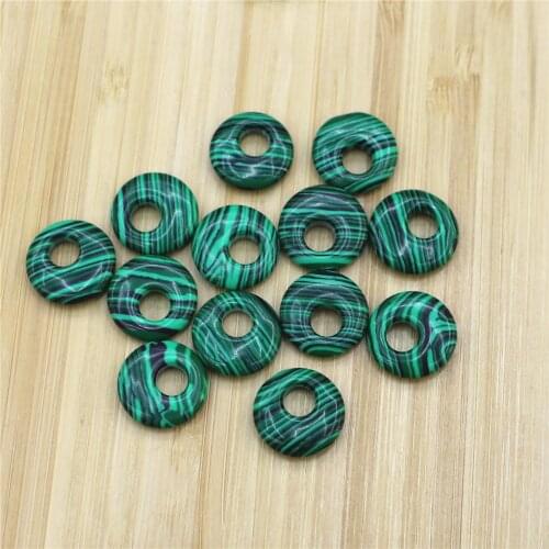 15pcs 18X5MM Natural Crystal Semi-Precious Agates Nostalgic Pendant Safety Buckle Multicolor DIY Jewelry Bagel Pendant