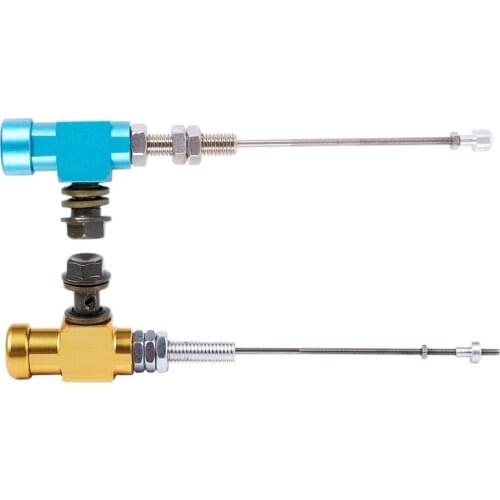 2Pcs Motorcycle Hydraulic Clutch Master Cylinder Rod Brake Pump M10X1.25Mm Aluminum - Gold & Blue
