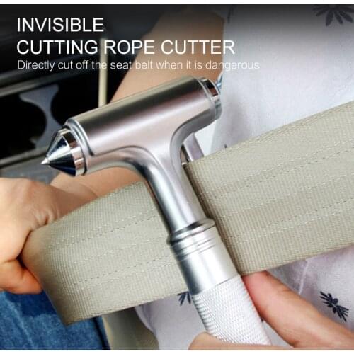 3in1 Car Safety Hammer Car Emergency Glass Window Breaker Seat Belt Cutter Life-Saving Escape Car Emergency Tool 1s Broken Glass