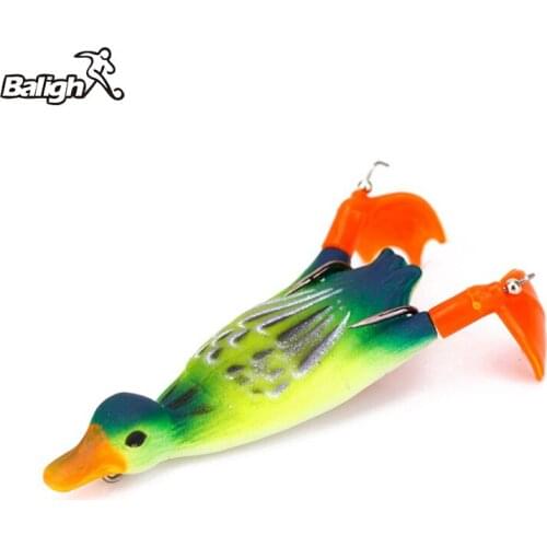 Balight 1Pcs Propeller Flipper Duck Fishing Lure Ducking Frog Lure 9.5cm 10.5g Artificial Bait Duckling 3D Eyes Day Baits Bass