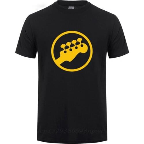 Bass Headstock Guitar Symbol Guitarist Player Musicians Music Rock T-Shirt Funny Birthday Gift For Men O Neck Cotton T Shirt Tee