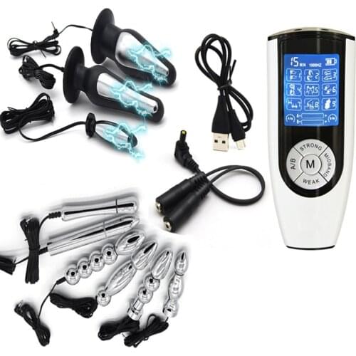 Bdsm Strong Electro Shock Anal Vaginal Plug Women/Men Masturbator Electro Stimulator Prostate Massage Big Dildo Buttplug Sex Toy