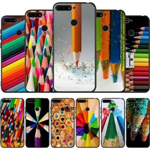 Rainbow Macro Pencil black Silicone Phone Case For honor 30 20 Pro 8 8X 9 10 20 Lite Mate 10 20 30 Lite Pro cover