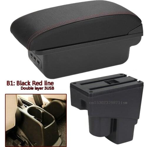 For Honda Fit Jazz 2002-2007armrest box Car Central Armrest Storage Box cup holder modification accessories
