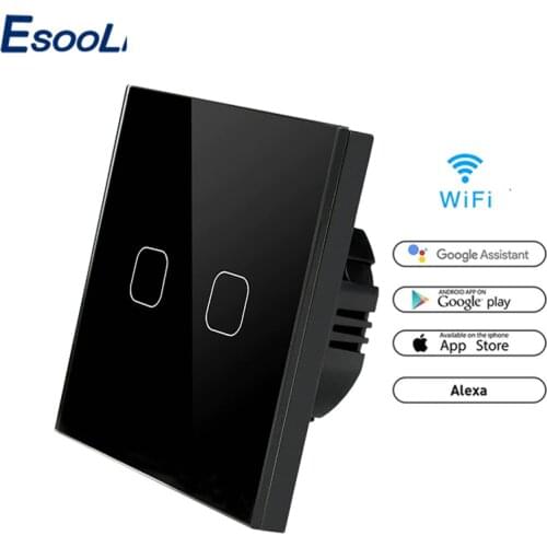 EsooLi 86 Type Touch Switch Smart Light Switch wifi light switch APP Wireless Remote EU Standard Work with Alexa Google Home