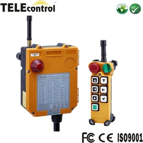Telecontrol 6 channel Dual speed pushbuttons wireless industrial EOT crane remote Control with transmitter receiver F24-6D