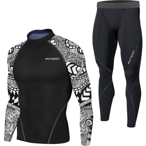 Findci Mens Sports T-Shirt Sportswear Long Sleeve Running Gym Clothing Fitness Compression Shirt Pullover Hiking Rashguard