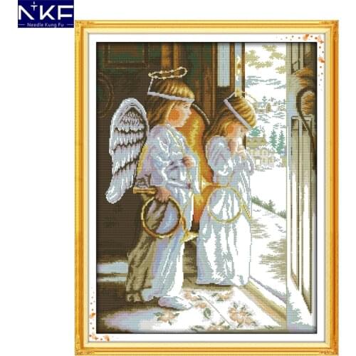 GG The angels will also need comfort needlework embroidery kits cross stitch patterns Christmas stockings for home decoration