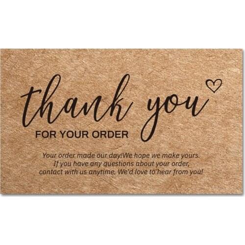 30 PCS Paper Thanks Cards Thank You For Your Order Small Shop Gift Decoration Card For Thanksgiving Small Business 2021 New