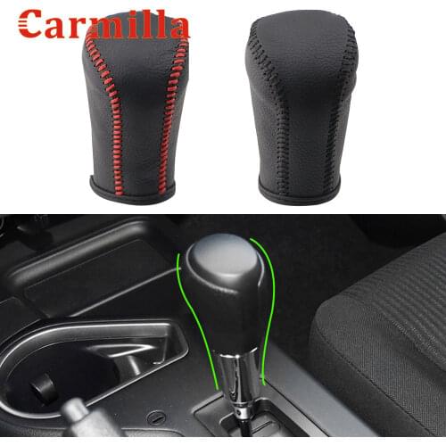 Carmilla Leather AT Gear Shift Cover Fit for Toyota Corolla Rav4 Rav 4 2014 - 2019 Accessories Shift Knob Protection Cover