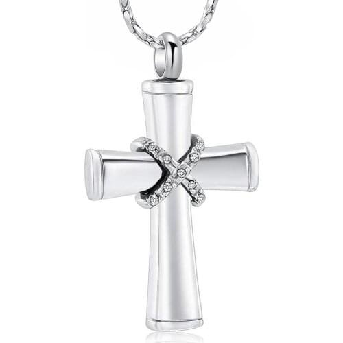 Cross Cremation Jewelry Necklace for Ashes Stainless Steel Lord’s Prayer Cross Memorial Keepsake Pendant Urn Jewelry for Human