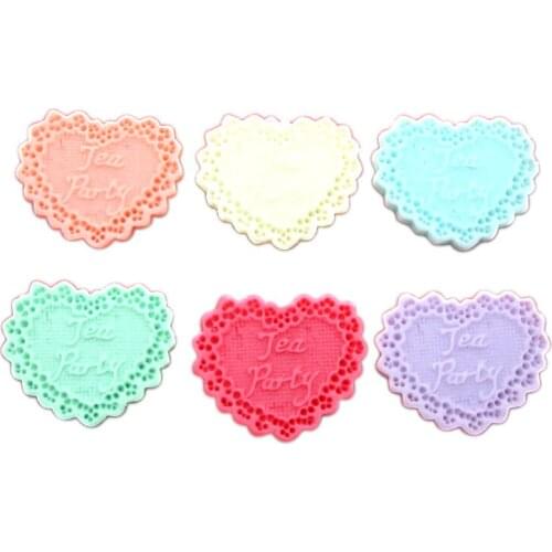 LF 30Pcs 28x24mm Mixed Heart Resin Cabochon Flatback Decoration Crafts Embellishments For Scrapbooking Diy Accessories