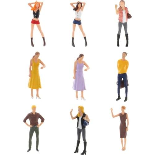 1:64 Scale Street Scene Diorama Figures Resin Dolls Model Train Building Layout