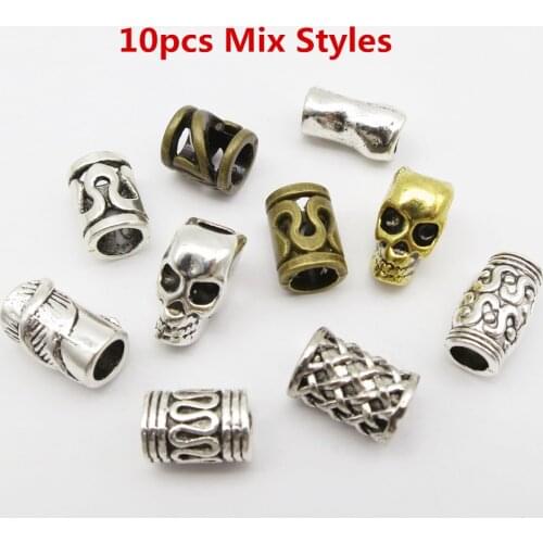 Mix 10 styles small micro hair braid dread dreadlock beads rings tube for hair men women Accessories 10pcs/Pack