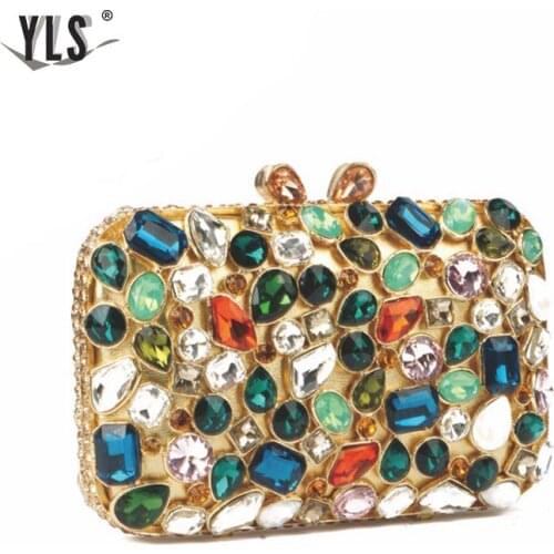 Fashion Handbags Cluches Women Luxury Clear Crystal Evening Clutch Purse Dinner Wedding Party Clutch Handbags YLS-G29