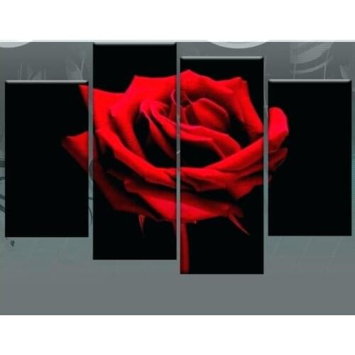 New 5d diy diamond painting red rose full square drill 3d diamond embroidery decorative artwork 4pcs