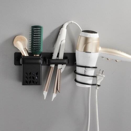 Hair Dryer Holder Wall Mounted Hair Styling Care Tool Organizer for Bathroom Multi-Functional Space Saving Storage Rack can CSV