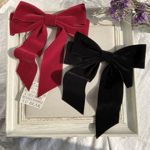 2021 New Fashion Solid Color Velvet Bow Headband Female Creative Popular Streamer Campus Headwear Hair Accessories for Women