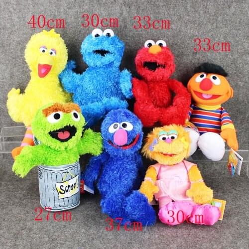 New arrival 7Style Sesame Street Elmo Cookie Grover Zoe& Ernie Big Bird Stuffed Plush Toy Doll Gift Children