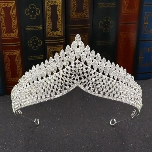 Rhinestone Bridal Tiaras And Crowns Women Crystal Baroque Princess Bride Jewelry Pageant Diadem Indian Wedding Hair Accessories