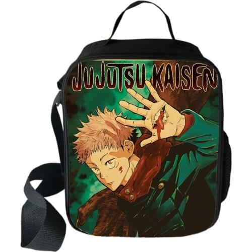 Jujutsu Kaisen Yuji Itadori Cooler Lunch Bag Cartoon Girls Portable Thermal Food Picnic Bags for School Kids Boys Box Tote